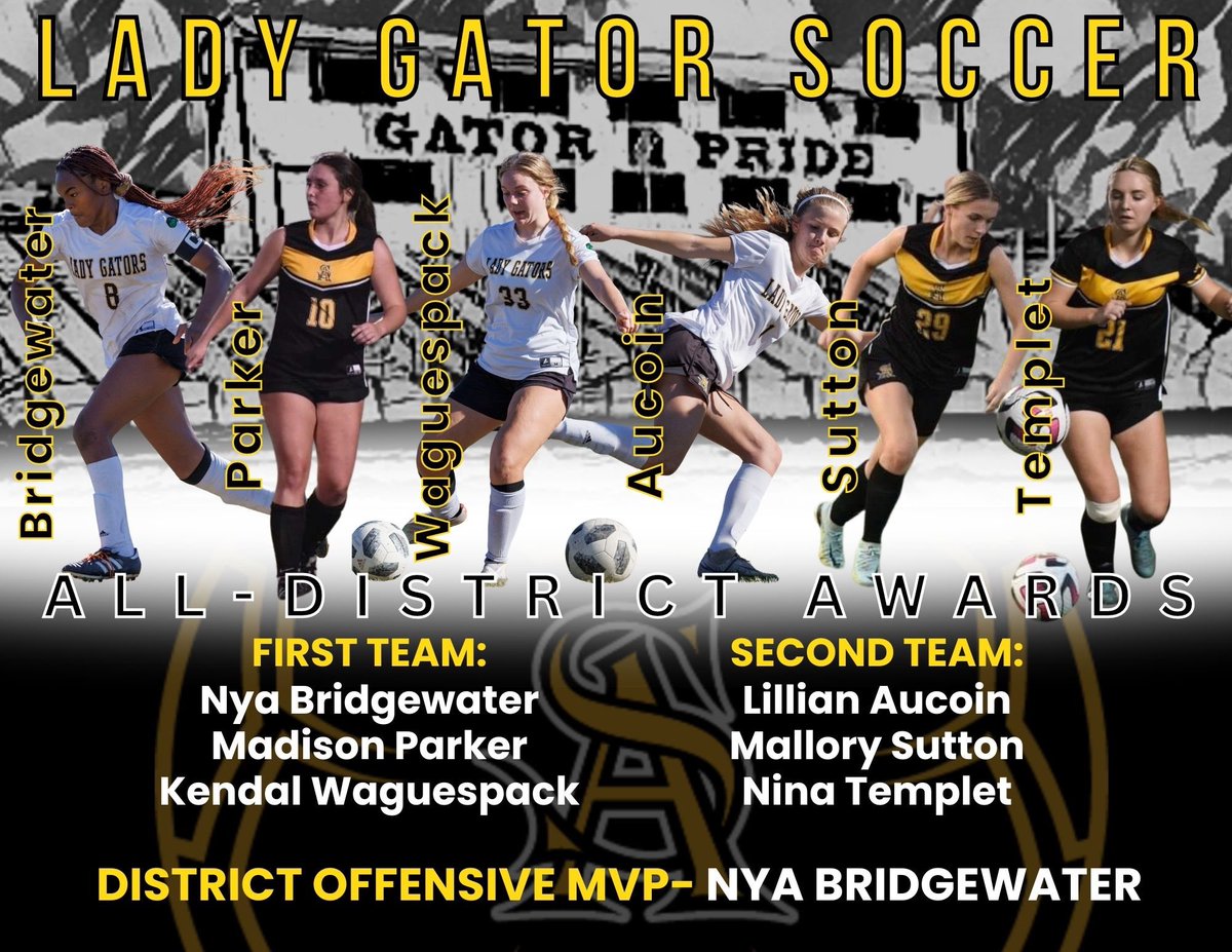 gator_sta's tweet photo. Congratulations to the following Lady Gators for receiving district honors. For seven years straight a Lady Gator has represented us as an MVP! Awesome job ladies! https://t.co/dZaVog0tsu