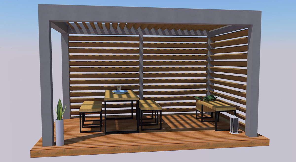Techloftgr's tweet image. Μοντέρνο κιόσκι, σχεδιασμένο στο SketchUp.
Modern patio, designed in SketchUp #sketchup #3dart #3dmodeling