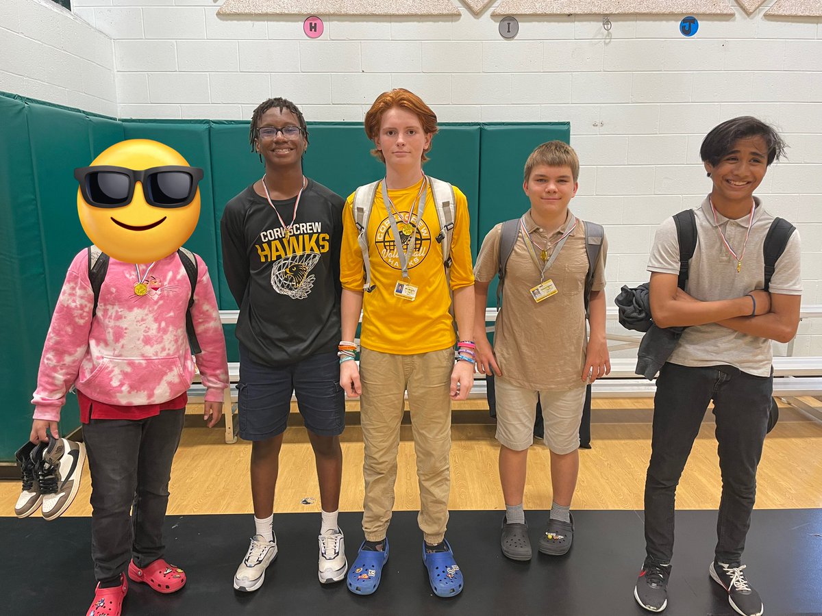 CMS_Bass's tweet photo. 1st Period Pickleball Champions 2023! 🥇Way to go @CorkscrewMiddle Hawks. #WheresKishara #pickleball #lifetimesports https://t.co/btPnxKC0se