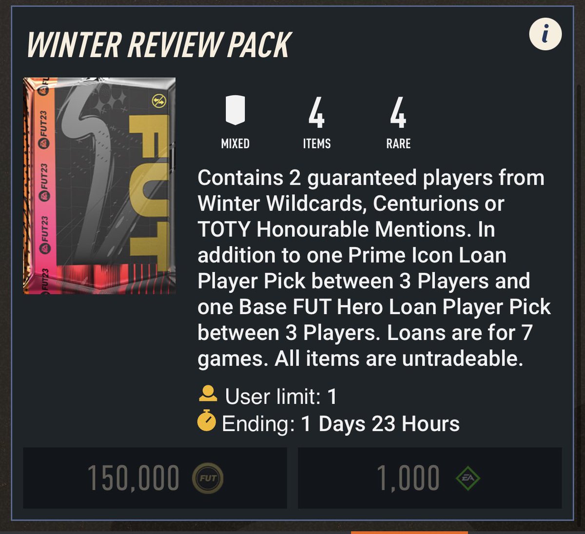 Futdonk's tweet image. I’ll give a few of you #FIFA23 points to open this 150k pack 🪀

Just retweet &amp;amp; drop a follow for DMs! 🙌