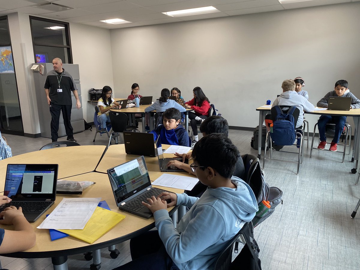 CTroutmanTech's tweet image. Mr. Nemeth’s 6th grade Social Studies classes are coming up with their own religions. Ss used @canva to design infographics that share the main aspects of their religion. The most common holiday in these fictional religions - the creator’s birthday! @erms_DCSD #BetterTogetherDCS