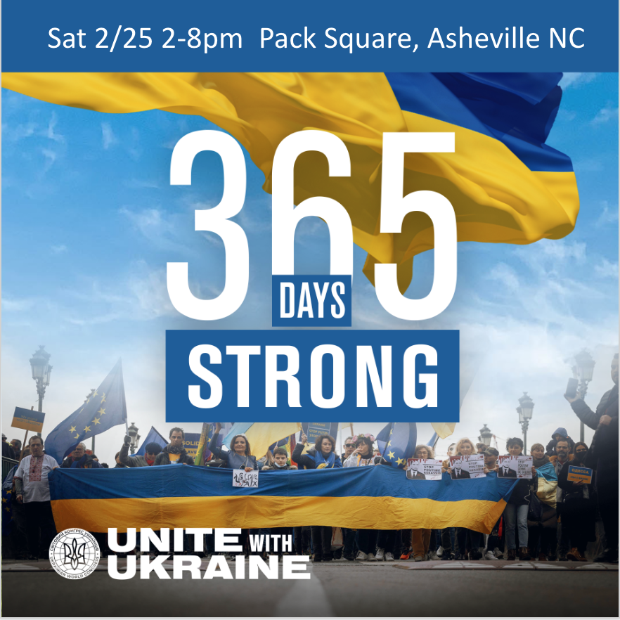 #StandWithUkraine #StopPutinNOW 
 #shareasheville #SlavaUkraini  #Ukraine #Asheville  #endrussianaggression #AshevilleStandsWithUkraine  #visitasheville #AVL4Ukraine #peaceforUkraine #ukrainestands  #supportukraine #bebravelikeukraine  
<a href="/UkrCongComAm/">UCCA</a> <a href="/unwla/">UNWLA</a> <a href="/razomforukraine/">Razom for Ukraine 🇺🇸🤝🇺🇦</a>