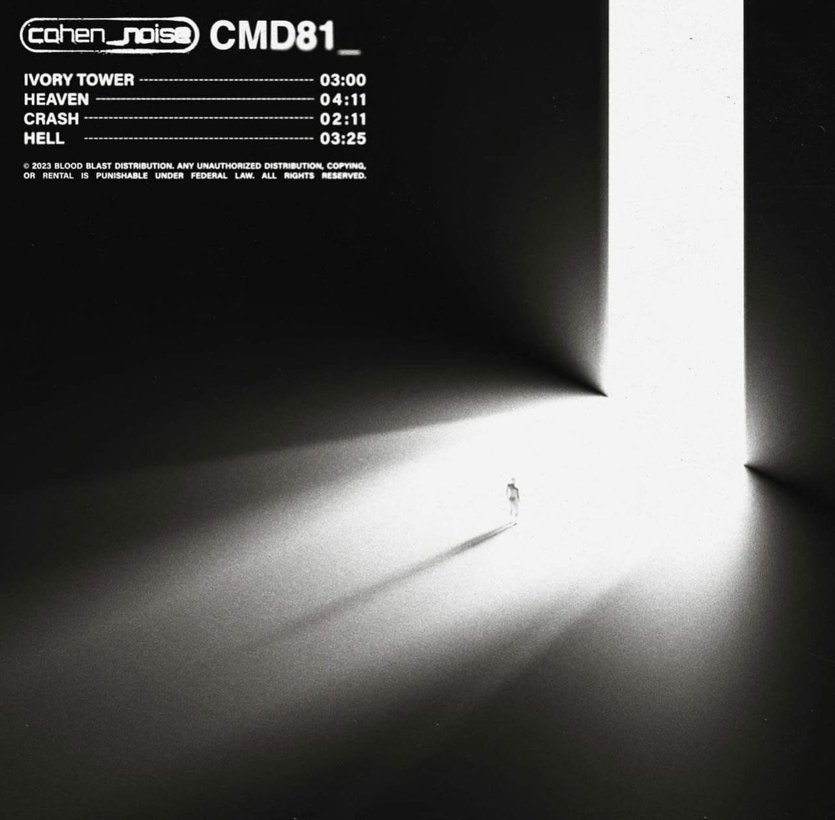 xxxx
.'LIMINAL SPACES'.
.new extended-play 
from cohen_noise and CMD81_.
.available 3.24.23 via
Blood Blast Distribution.
.'HEAVEN'  and 'IVORY TOWER'
out 3.3.23.
.pre-save link in bio. 
.artwork by Ty Dalton Trehern.
xxxx