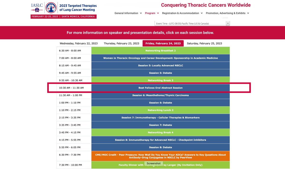 The <a href="/IASLC/">IASLC</a>'s #TTLC23 Best Fellows Oral Abstract Session is going on now, with Drs. Lamberti, Cooper, Cheunkarndee and <a href="/LeiDeng3/">Lei Deng, MD (He/Him)</a>. #LCSM