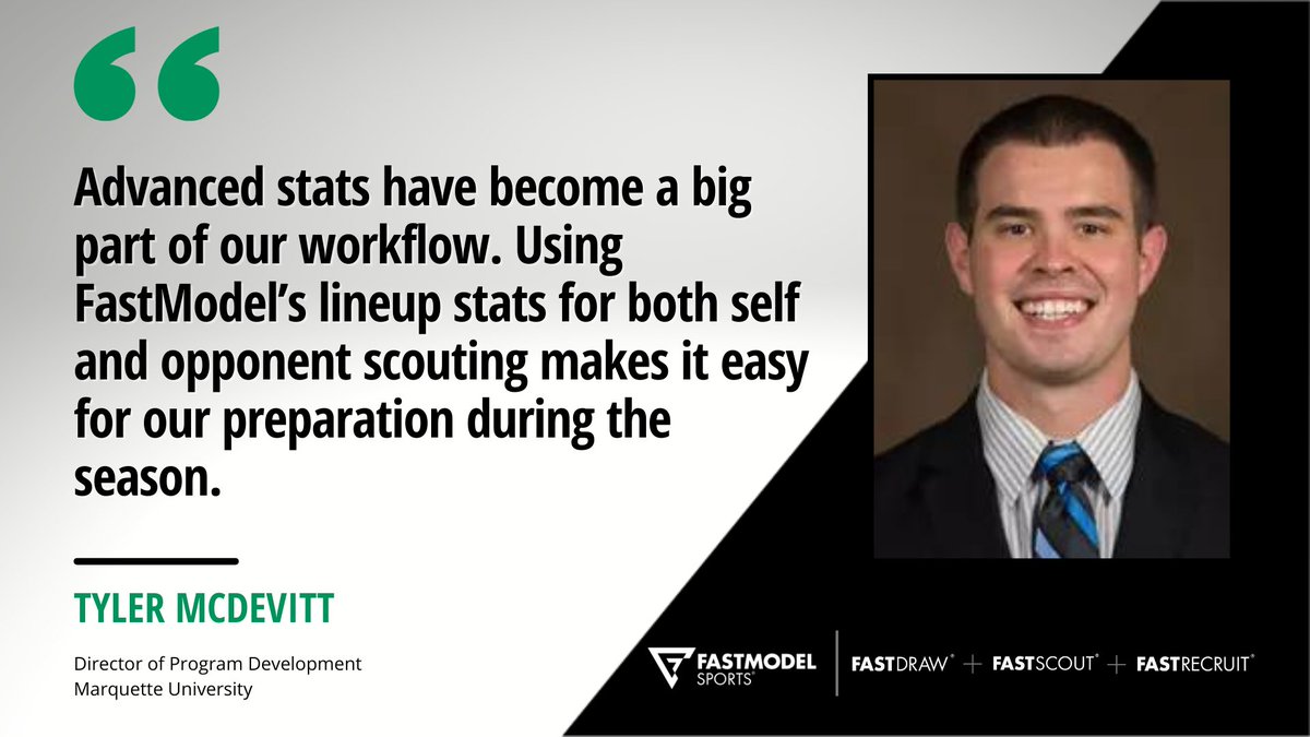 FMS_Software's tweet image. Advanced analytics are🔑 this time of year! Take it from our loyal client @tlermcdevitt and @MarquetteMBB 

#TeamFastModel