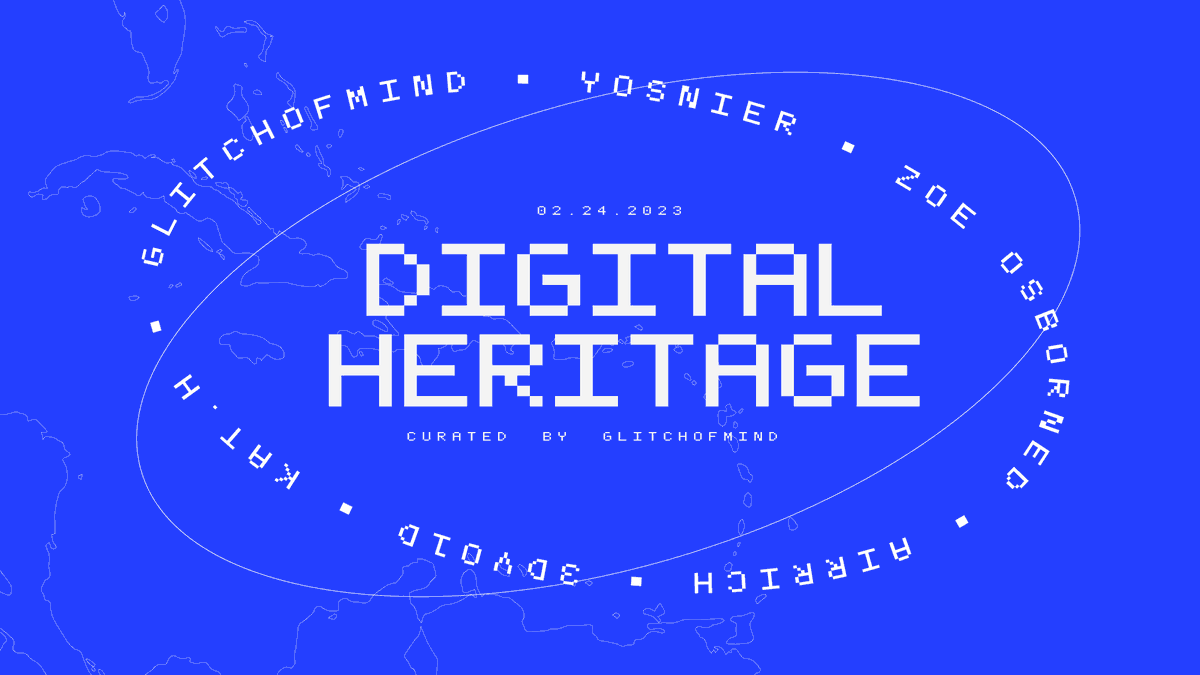 Digital Heritage is an exhibition guest curated by @GlitchOfMind which celebrates the talent and creativity of seven Afro-Caribbean artists immortalizing stories that would otherwise go untold on the blockchain.