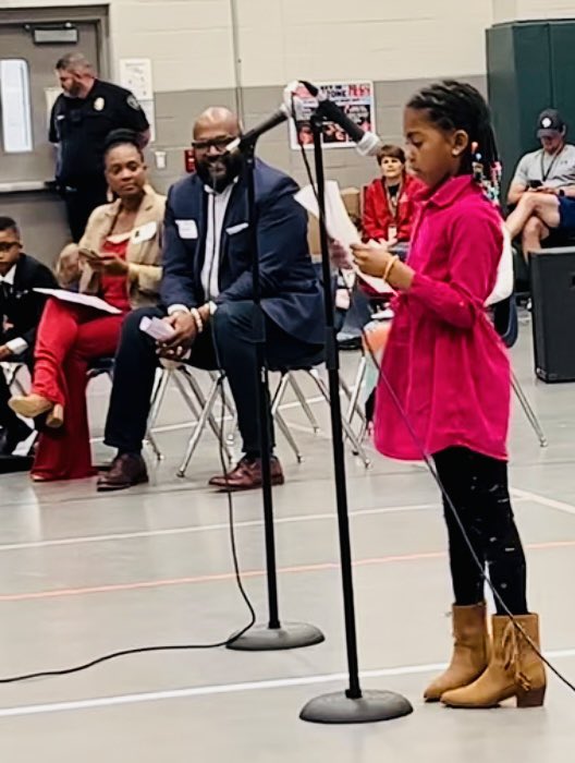 DegaSuper's tweet photo. Ok, I cried. After 30 years of Black History Month programs, motivational speeches, & giving back to 10’s of thousands of students in Alabama, I was asked to encourage & inspire young people at my great niece’s school. Lillian did a wonderful job today- so proud! #GoPelham https://t.co/3MCJYBHKVr