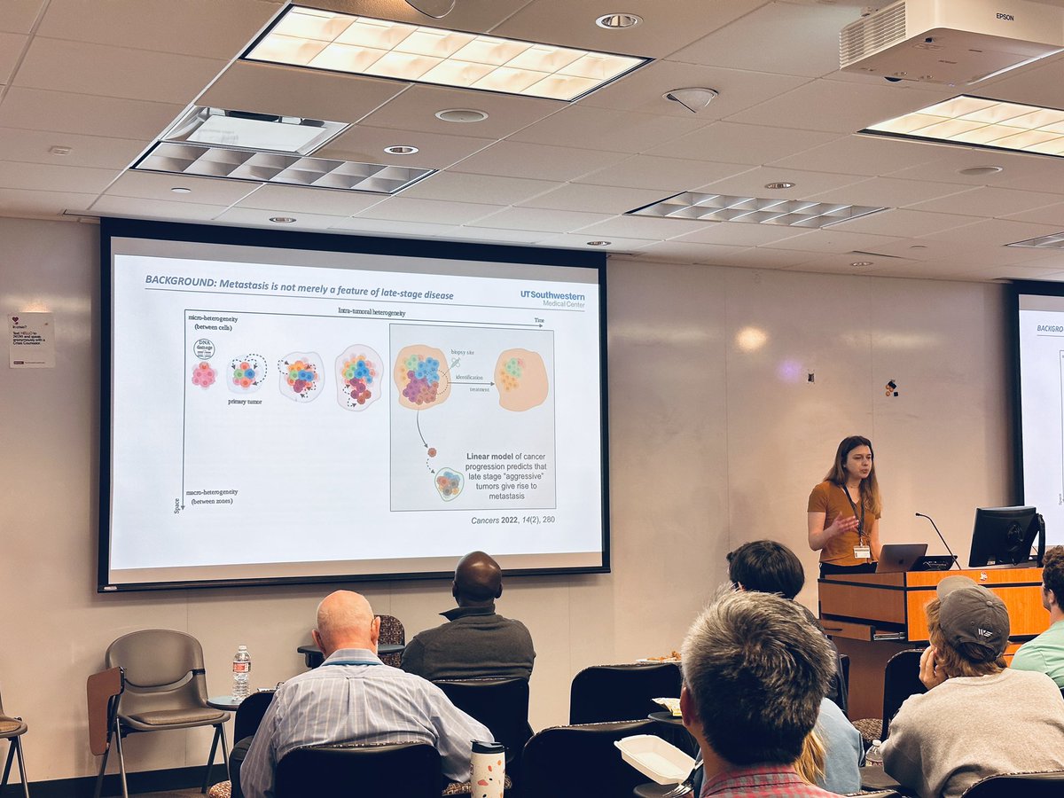 Our WIPs speaker today is <a href="/EmmaAleksandr97/">Emma Aleksandrovic</a> from <a href="/SZhang_Lab/">S.Zhang Lab</a>. She gave a very informative talk today, discussing Lineage Tracing in Early
Disseminated Tumor Cells!