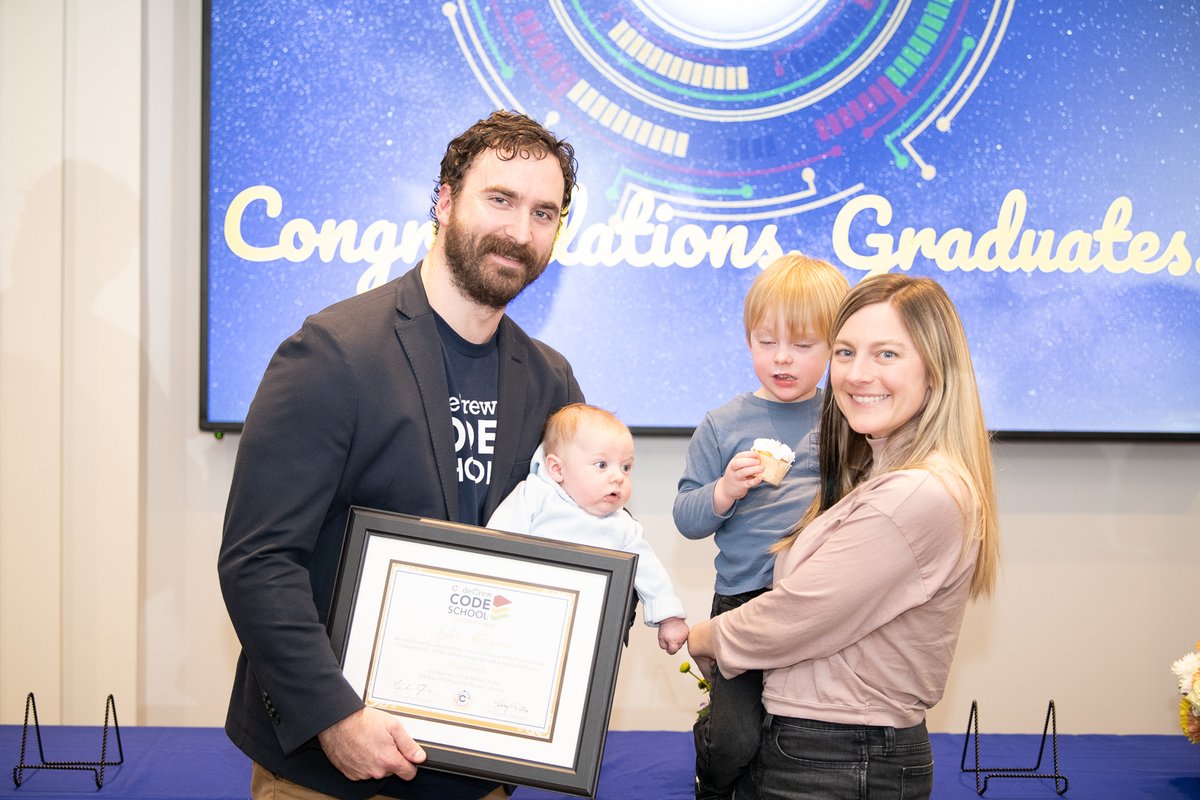 CodeSchoolMphs's tweet image. Help us celebrate our newest Code School graduates! We are thrilled to see what Storm, Curtrick, Tyler, and Jordan will do to further advance and uplift the tech sector in Memphis! Thanks to @RegionsBank. #GritGrindCode #CodeSchool #softwaredevelopers