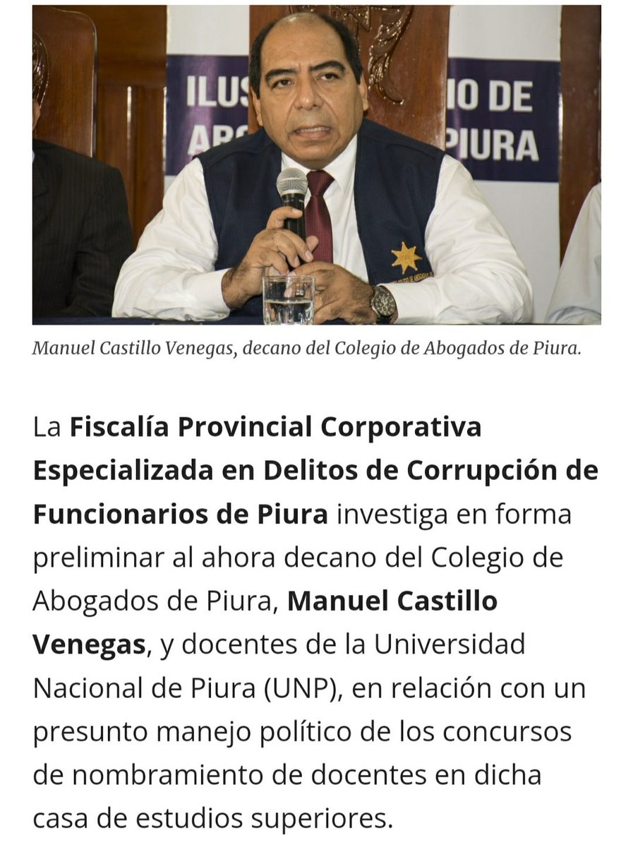 laeducserespeta's tweet photo. 🚨 Insólito: Designan a Castillo Venegas como Superintendente de la #Sunedu. Es un personaje procesado por corrupción por manejo ilegal de concursos docentes en la Nacional de Piura y de los fondos del Colegio de Decanos. https://t.co/uWRrMzDd8V