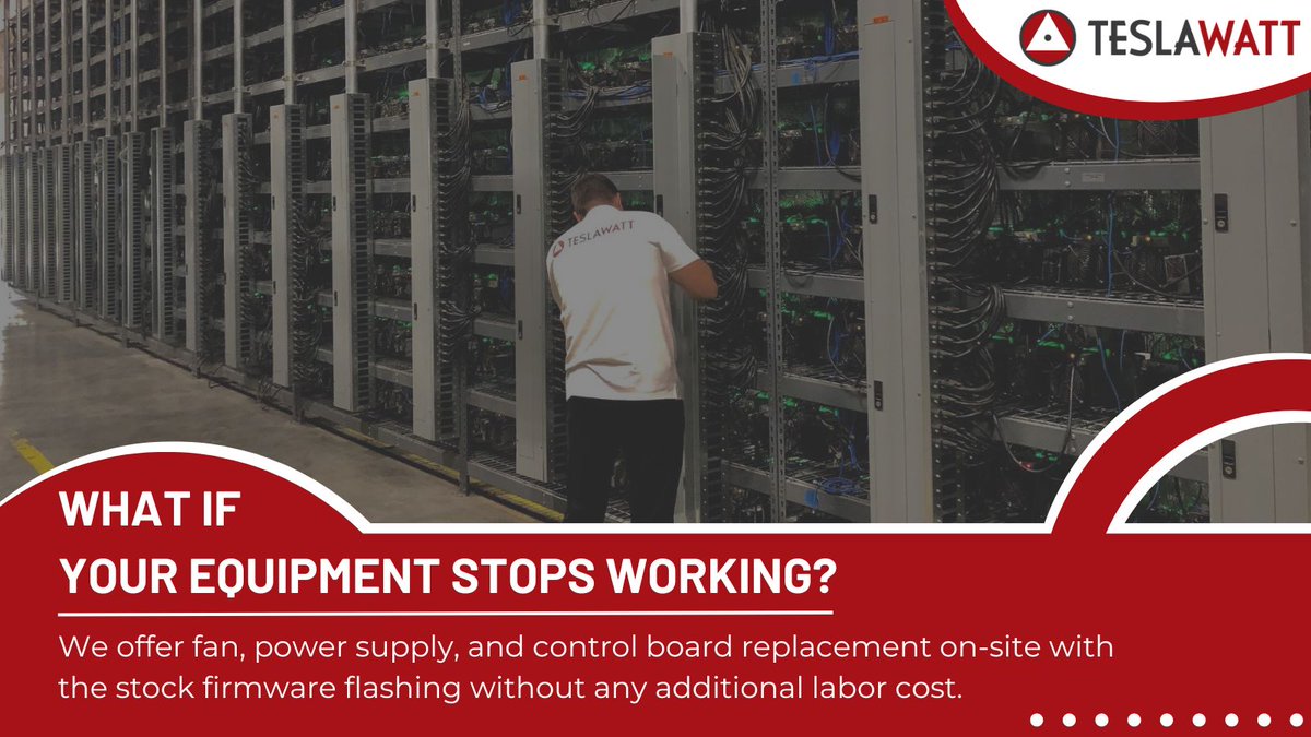 TeslaWattCom's tweet image. Don&apos;t let miner failure stop you. We got you covered! 💪

#cryptomining  #hostingservice #Crypto #ASIC  #Bitcoin  #miner #blockchaintechnology