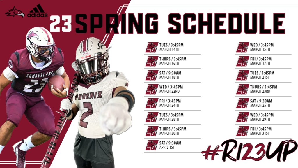 Cumberland University Football (@CumberlandFB) on Twitter photo 2023-02-24 18:26:21