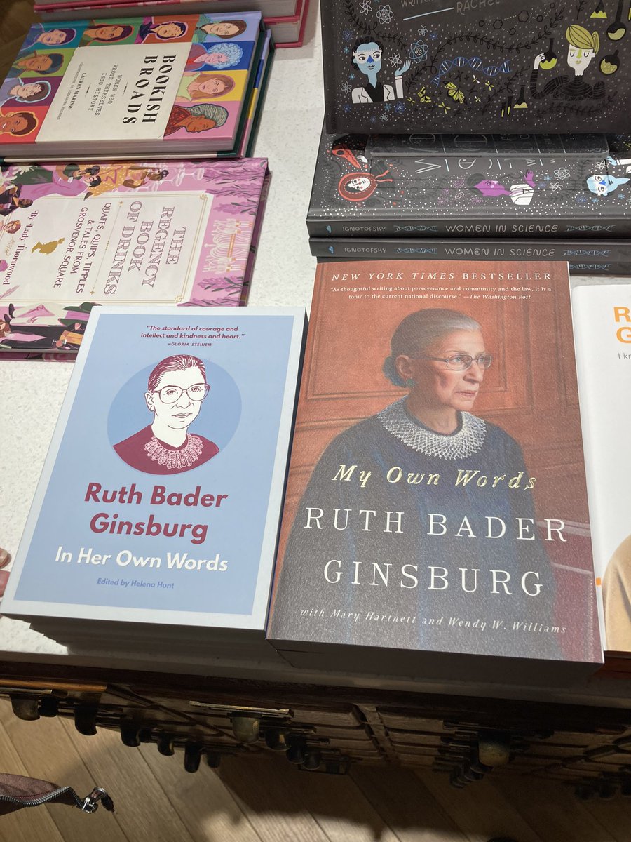 EdwardDixon91's tweet photo. Expert book placing at NY Public Library- whether you want Ruth Bader Ginsberg “in her own words”, or someone else reiterating her words- they’ve got you sorted https://t.co/DnXB8baJuU