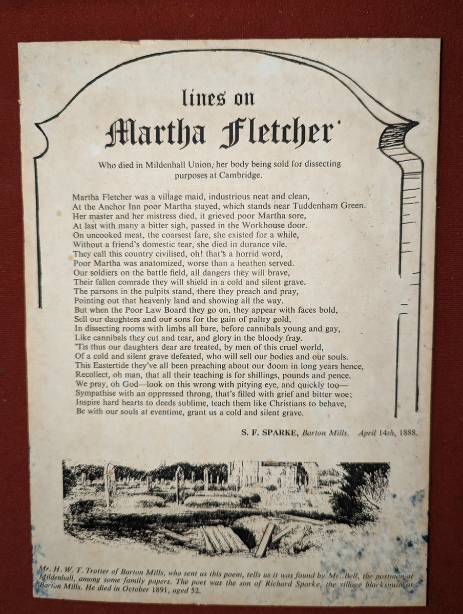 sasastro's tweet photo. Lines on Martha Fletcher #poetry on how the poor are treated by the clergy and other better off men. #Mildenhall #Suffolk #NothingChanges https://t.co/wEDfiVkV5f