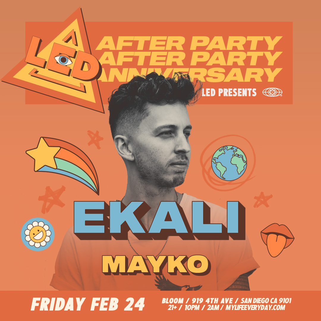 LEDpresents's tweet photo. TODAY’S the day! 🥳 We’re kicking #LEDAnniversary weekend off at the scenic @theshellsd! Doors open at 4PM 🎉

Tonight we take things into the night with: 
🌙 @EkaliMusic at @BloomDTSD
🌙 @matrodamusic at Spin [PRESALE ALMOST SOLD OUT!]

GET TICKETS: https://t.co/rkzqOheqgD 🎂 https://t.co/d4yJkUiACb