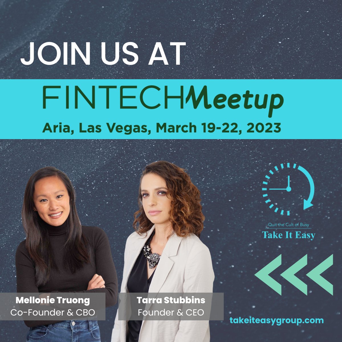 Join our co-founders at Fintech Meetup, March 19-22 to discover the #time you and your #business can save with one of our amazing #executiveassistants: takeiteasygroup.com/scheduleameeti….

#fintech #startups #strategicsupport #founders