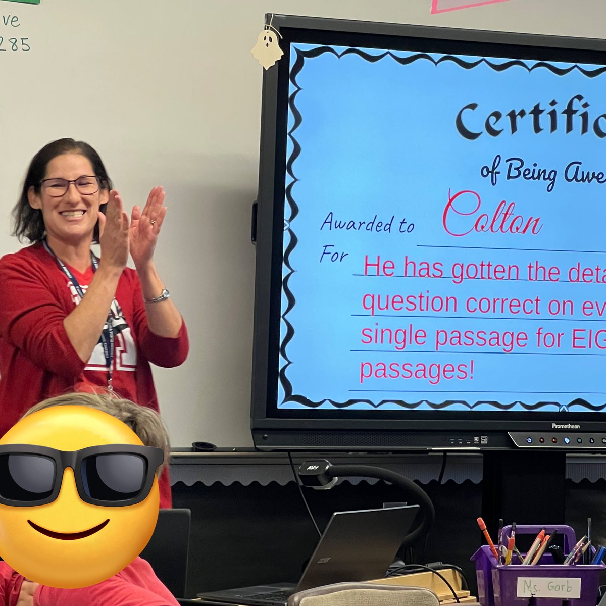 Shout out to Ms. Garb at Hart! She is so passionate and loves her students.Once a month, she recognizes her students for their hard work in the Learning Lab!!! #HartHawks #WeArePBV