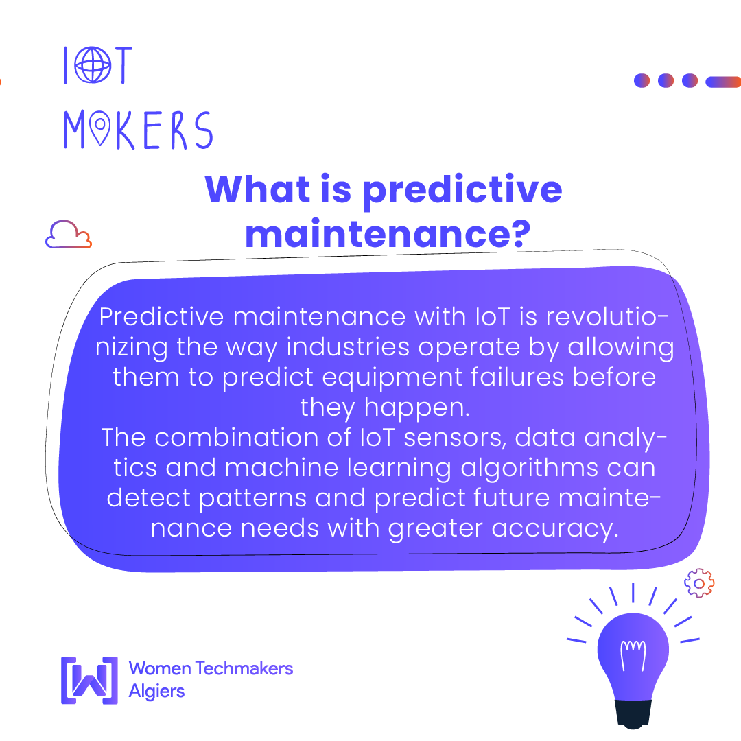 AlgiersWTM's tweet photo. Today's topic: Predictive maintenance, will let you detect anomalies in your operation and possible defects in equipment and processes so you can fix them before they result in failure.

#WTM #WTMAlgiers #IoT #IoTMakers #predictiveMaintenance https://t.co/ik3Q5hKUik