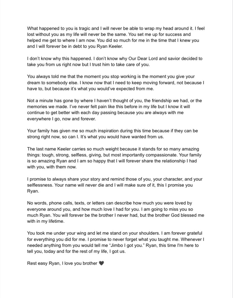 Rest easy Ryan, I love you brother🖤