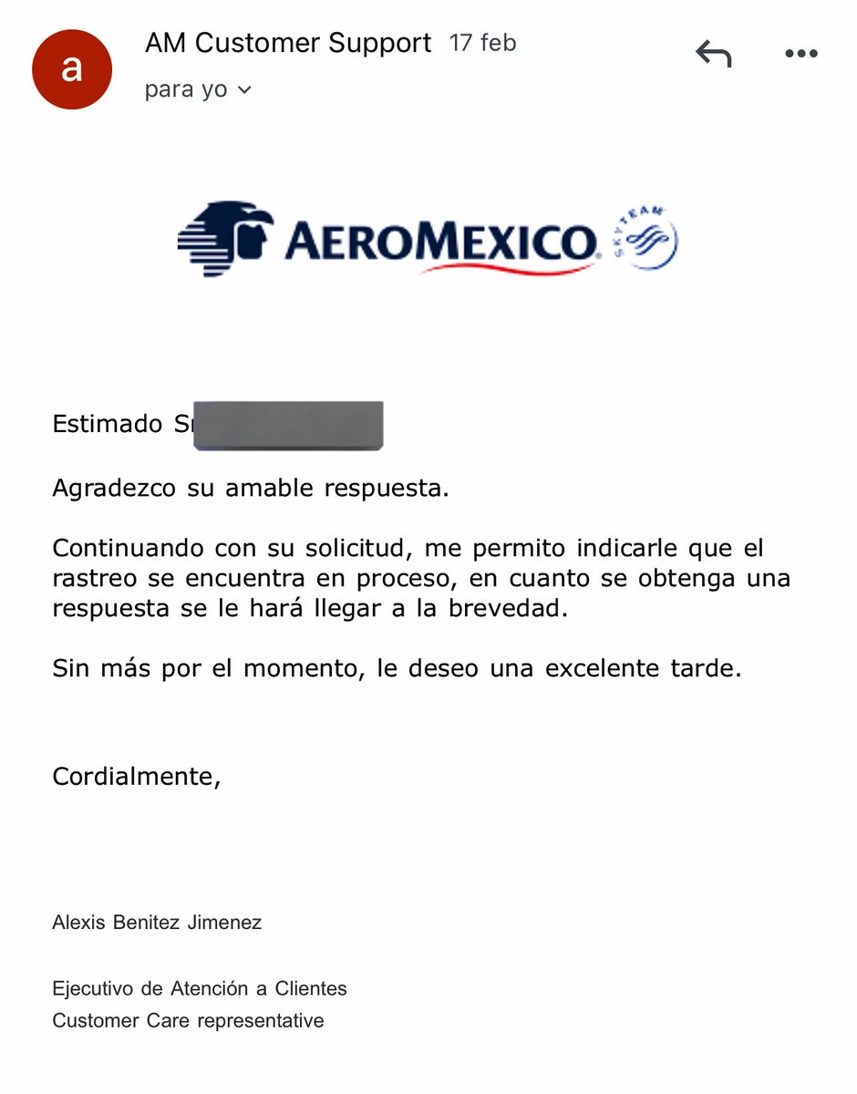 icampero97's tweet photo. @AM_Escucha @Aeromexico Tengo un reembolso pendiente, ya va para dos meses. No me responde Alexis Benitez. ¿Cuando me darán respuesta? https://t.co/JOpcx3OWRI
