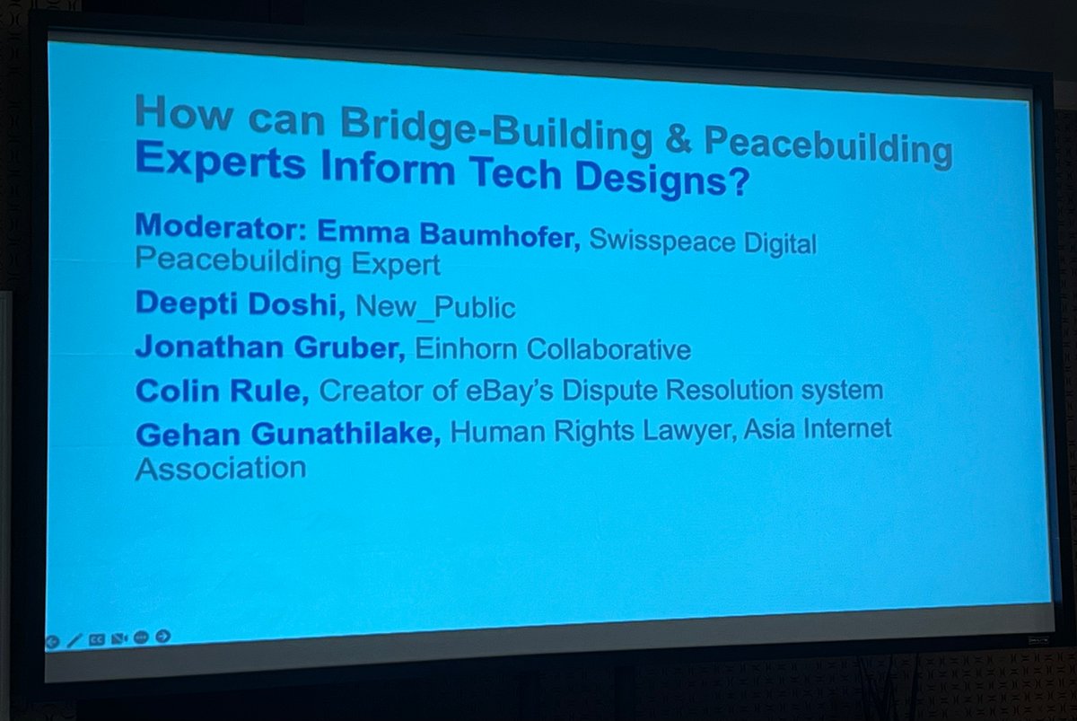 better_conflict's tweet photo. Starting now: How can bridge-building &amp; peacebuilding experts inform tech design?

with @ebaumhofer, @deeptidoshi, Jonathan Gruber, Gehan Gunathilaka 

livestream https://t.co/SbGctsgULv
#tech4cohesion https://t.co/TRbf0eimSy