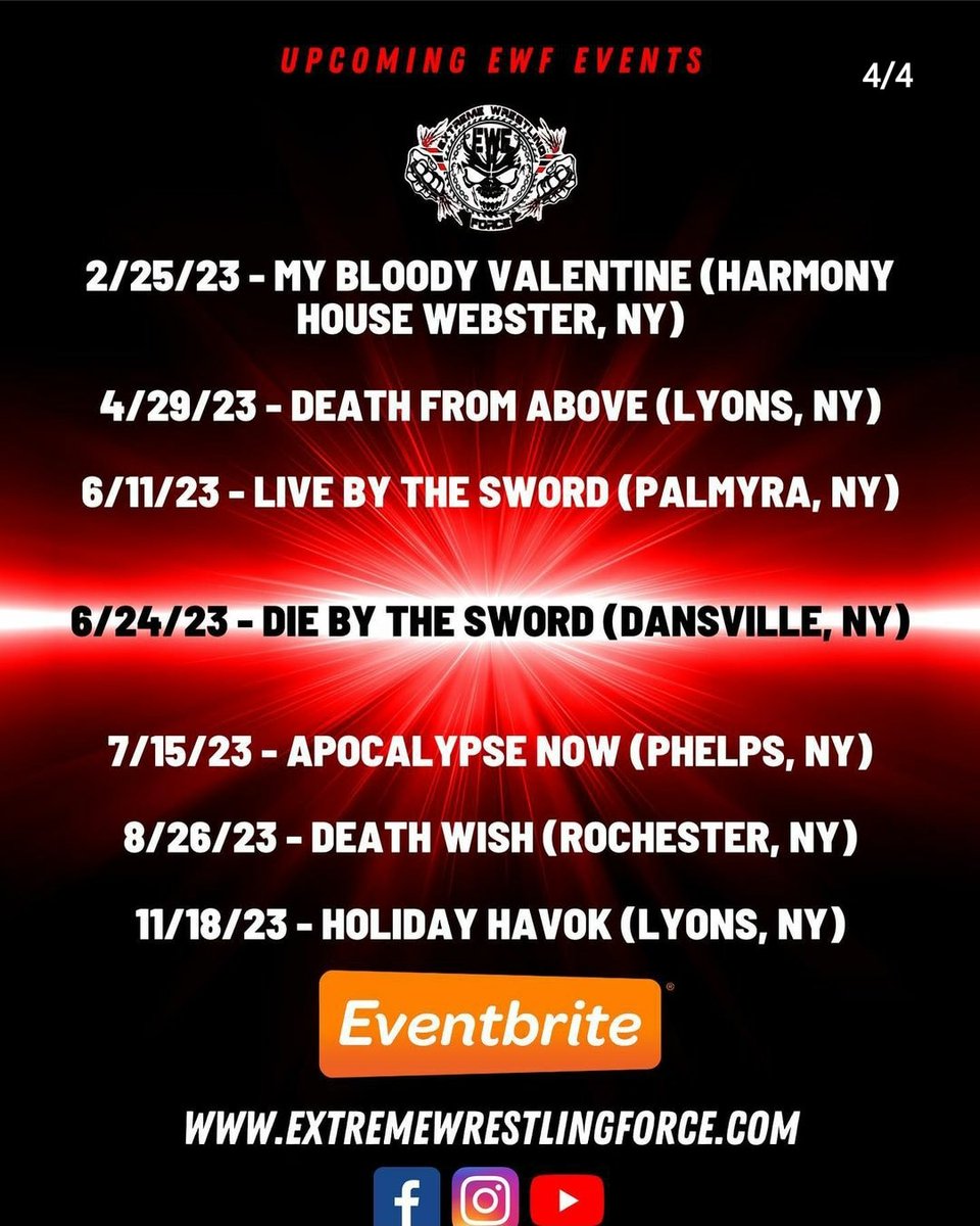 Gonna be a big year for EWF #prowrestling #indywrestling #extreme #ny #event #liveevwnt #nyevents #calandar