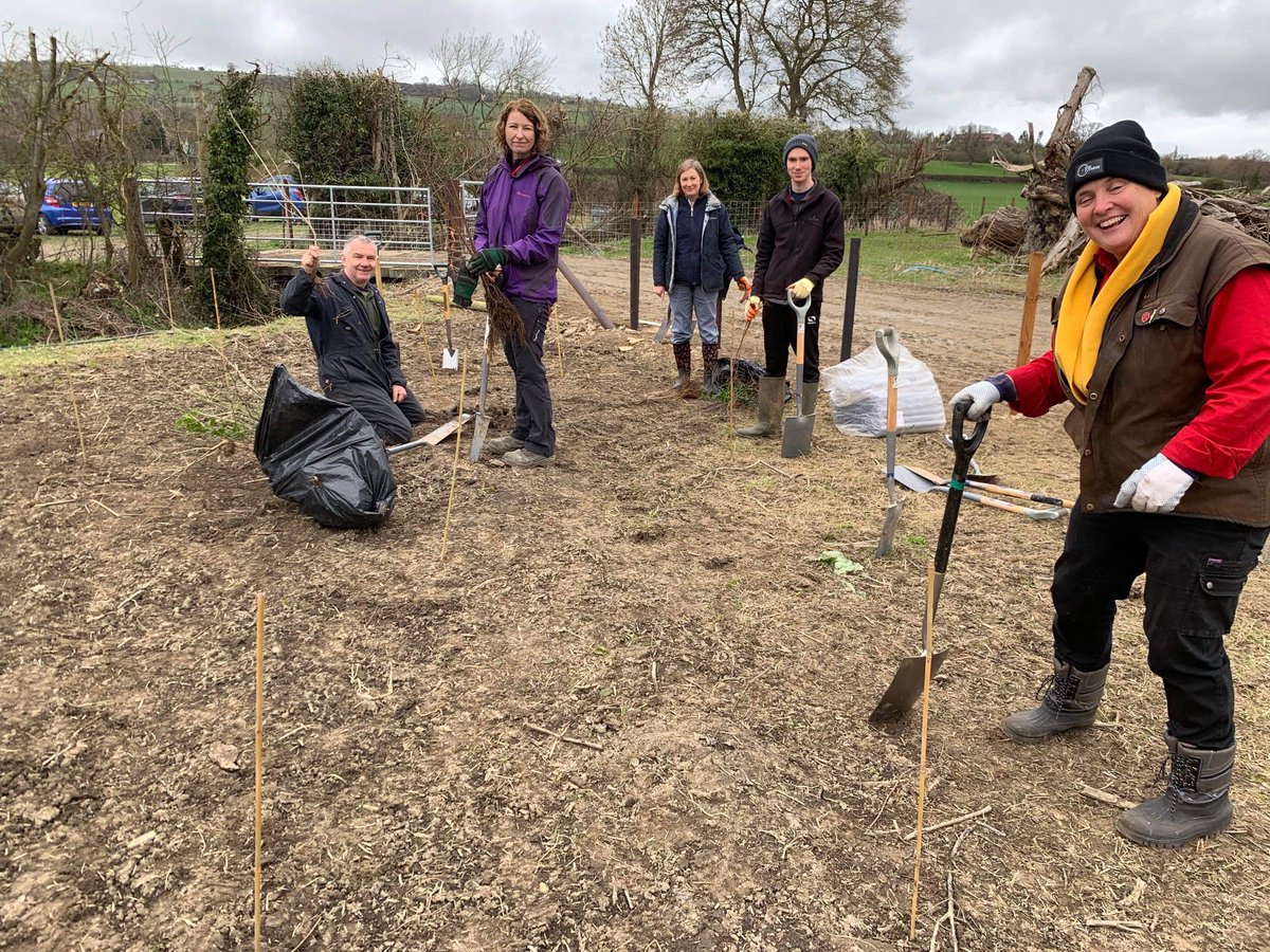 320 hedge plants planted by a wonderful bunch of ⁦<a href="/severnrivers/">Severn Rivers Trust</a>⁩ volunteers at #Worthen with ⁦<a href="/Gaskers09Sarah/">Sarah Gaskill</a>⁩ . Creating habitat and protecting #watervoles