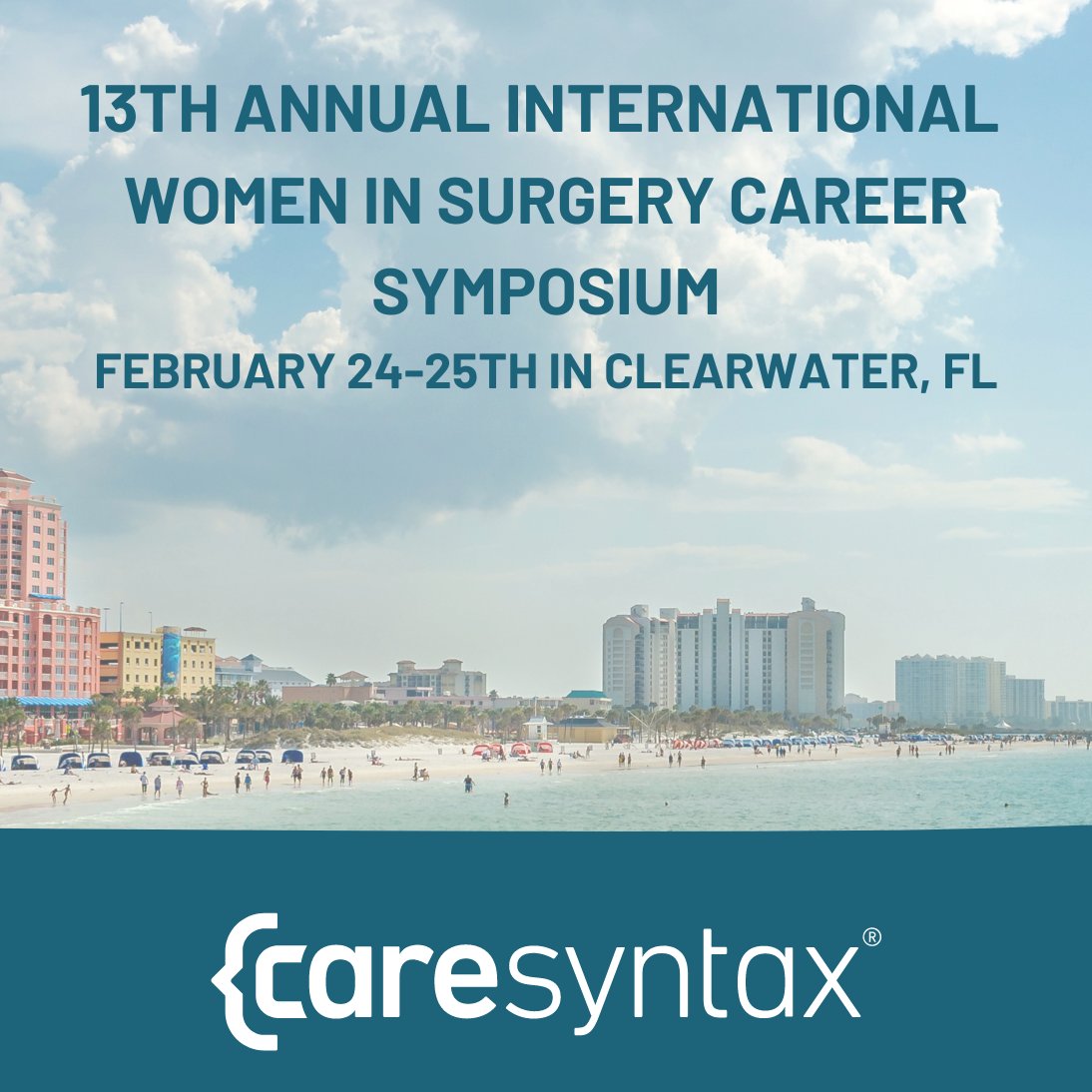 caresyntax's tweet image. We’re honored to support the 13th Annual International Women in Surgery Career Symposium this weekend in Clearwater, FL. This professional and academic event is dedicated to encouraging more women to pursue a career in surgery. #datadrivensurgery #womeninsurgery