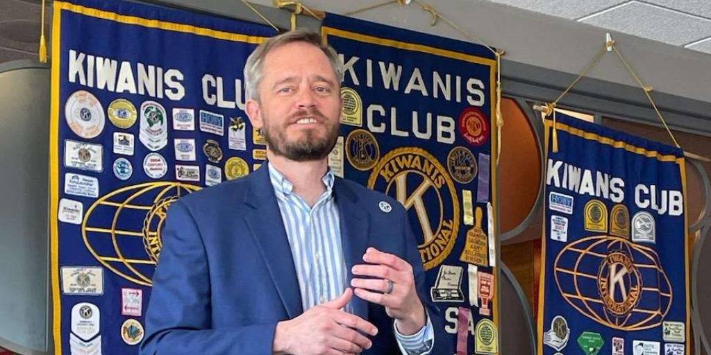 adamsstate's tweet photo. Adams State Interim President David Tandberg gave a university update to the Alamosa Kiwanis Club on Thursday. #ThisisAdamsState #AlamosaKiwanis https://t.co/hkZ4QlGGbK