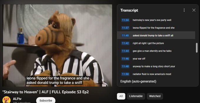 124,146 views  20 Aug 2022  #ALF #ShoutFactory #FullEpisode
With the help of his guardian angel, ALF finds out what life would be like for the Tanners if they never met him.

#ALF #ShoutFactory #FullEpisode
 
SUBSCRIBE to ALFtv YouTube: https://tinyurl.com/ALFtvYT
FOLLOW ALF on Twitter: https://twitter.com/ALFforreal
WATCH MORE On Demand: https://shoutfactorytv.com/series/alf...
 
Watch full episodes of ALF: https://www.shoutfactorytv.com/series...
 
ALF follows the adventures of Gordon Shumway, a furry, wise-cracking alien from the planet Melmac who crash lands into the garage of the Tanner family. The Tanners offer him a home and give him the nickname ALF, short for “Alien Life Form.” Created by Tom Patchett (The Carol Burnett Show) and Paul Fusco (who also performed as ALF), the half-hour sitcom rose to popularity in the late 1980s, cementing itself in the pop culture zeitgeist.
 
https://www.shoutfactorytv.com/