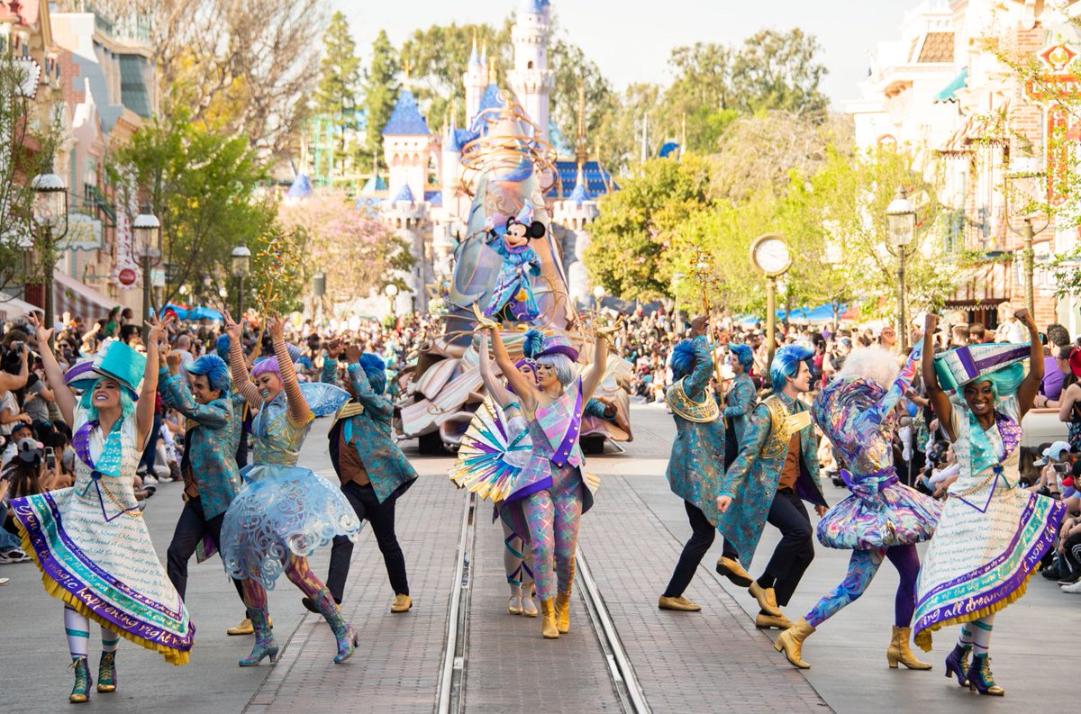 ScottGustin's tweet photo. The Magic Happens parade is scheduled to make its official return to Disneyland Park later today. The showtimes are 3:30 p.m. and 6:30 p.m. 

Bring a poncho (or two). https://t.co/pfALq6hmfe