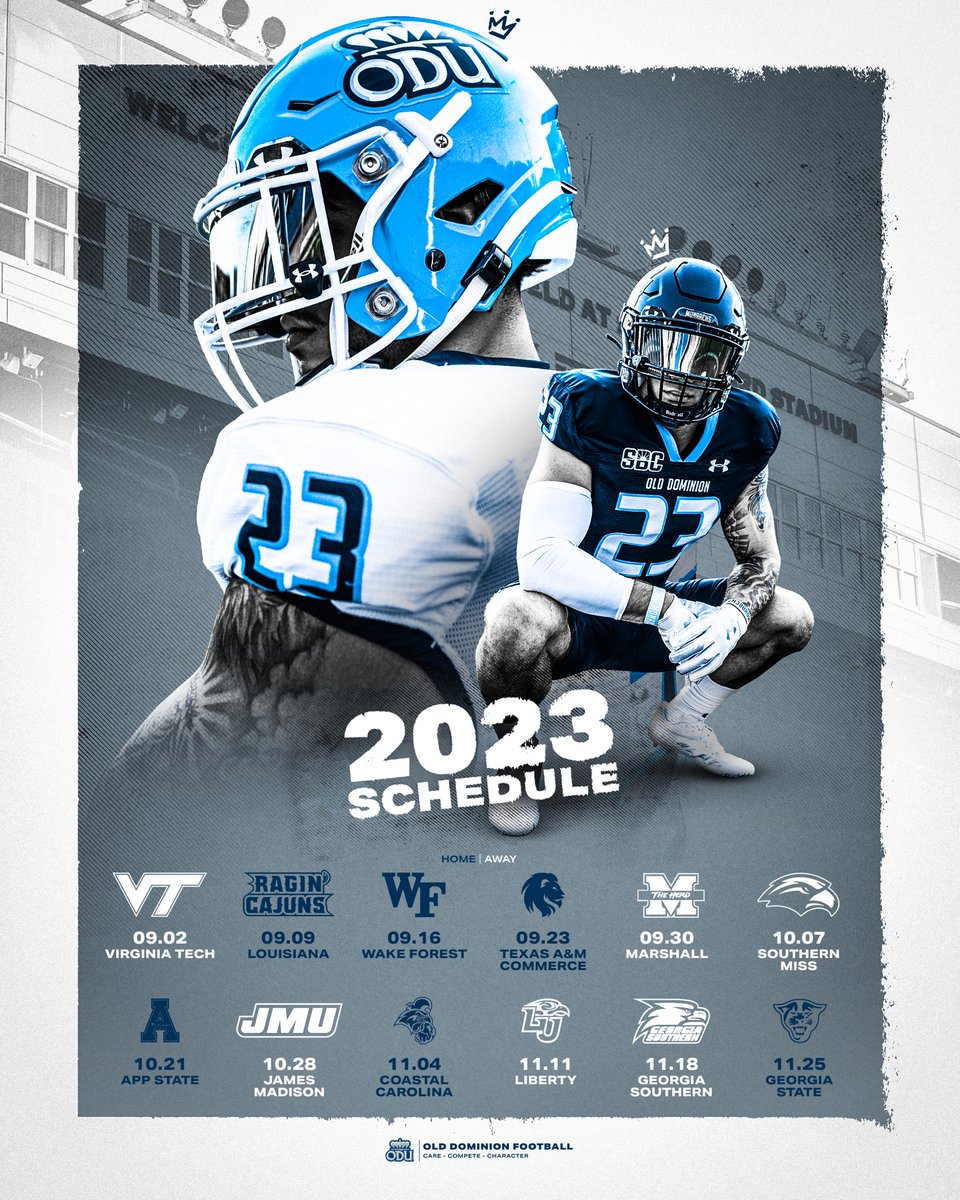 ODU Football on Twitter "𝟐𝟎𝟐𝟑 𝐎𝐃𝐔 𝐅𝐎𝐎𝐓𝐁𝐀𝐋𝐋 𝐒𝐂𝐇𝐄𝐃𝐔𝐋𝐄🚨 👑👑👑 🔗 https