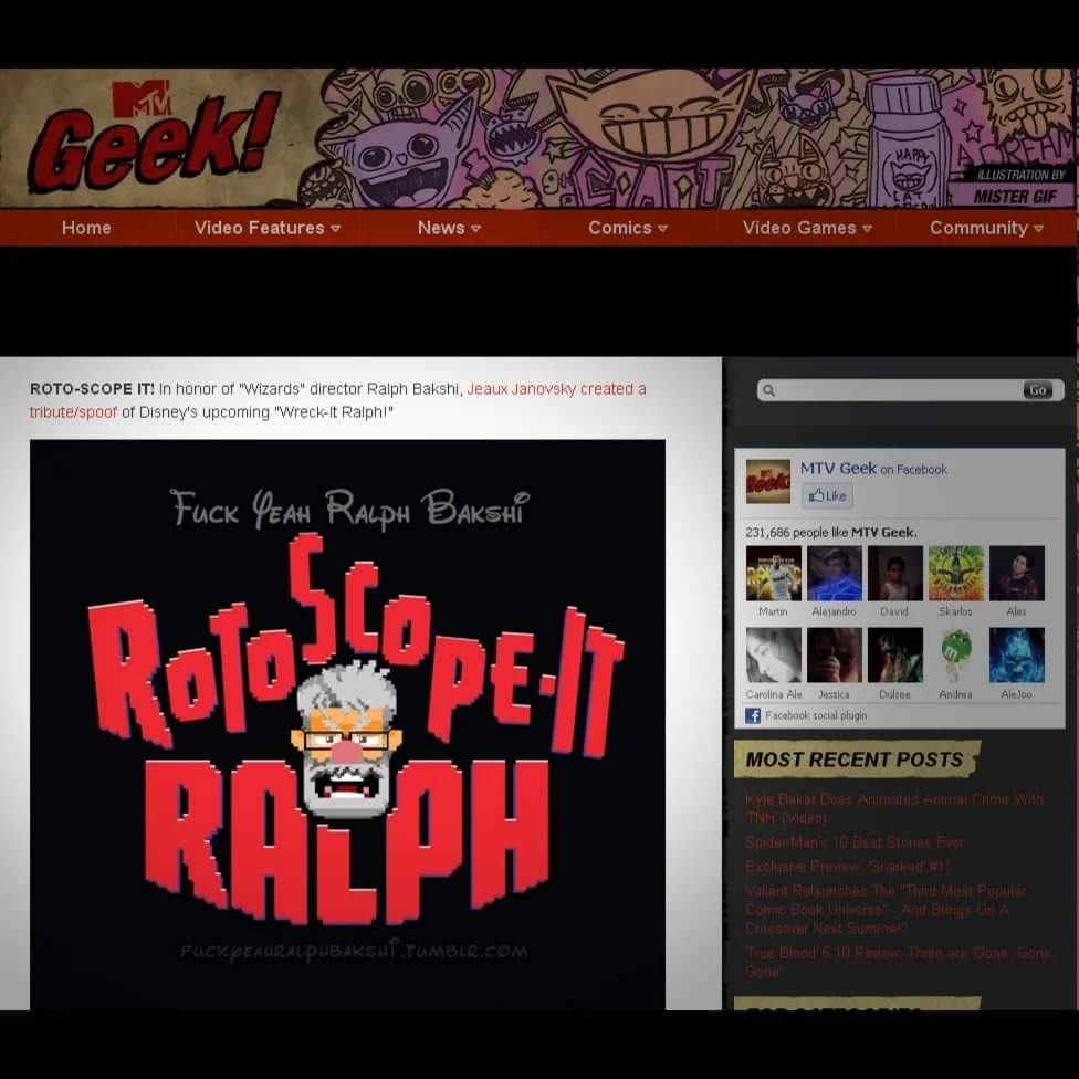 JeauxJ's tweet image. It was subsequently picked up by #AnimationSite favorites like #CartoonBrew and #AnimationWorldNetwork, and even popped up over at #MTVGeek too! #AWN #ArcadeGames #Arcade #Arcades #VideoGames #JohnCReilly #RichMoore @cartoonbrew @ANIMATIONWorld @MTVGeek @DisneyAnimation