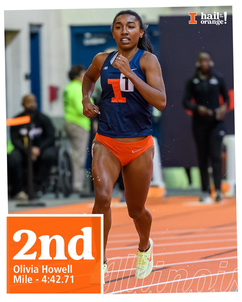Make that 2 #Illini so far qualifying for the finals. <a href="/oliviahowell117/">olivia</a> placed second in her heat and overall in the mile to qualify for the finals. 🟠 🔵

#HTTO