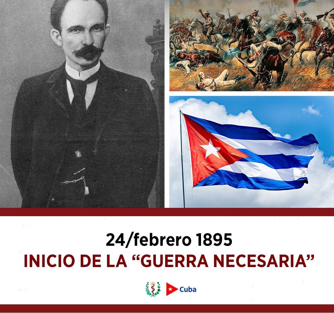 #Hoy conmemoramos el 128 aniversario del inicio de la “Guerra Necesaria”, en cuya organización #JoséMartí tuvo un papel esencial.

En la localidad de Baire ocurrió uno de los principales levantamientos armados de ese día, que es un símbolo de lo acontecido entonces en Cuba.🇨🇺