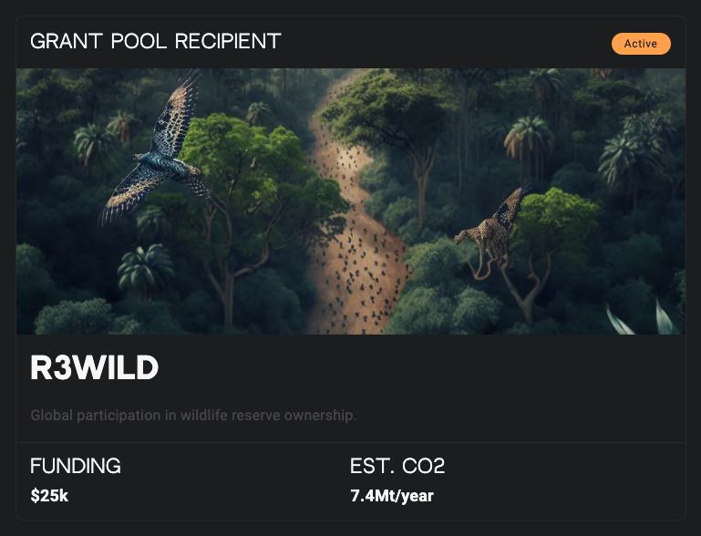 🏆 <a href="/R3WILDco/">R3WILD</a> by <a href="/Jessfowlds/">Jess Harris</a> &amp; r3wild.co are creating the first community owned wildlife preserve scalable to 15 million acres of readily available land in Africa. 12/