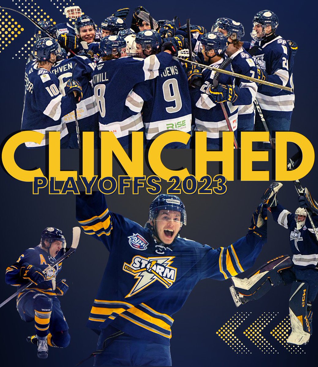 ⚡️The Grande Prairie Storm have clinched a spot in the 2023 AJHL Playoffs!! ⚡️ 
#GOSTORMGO