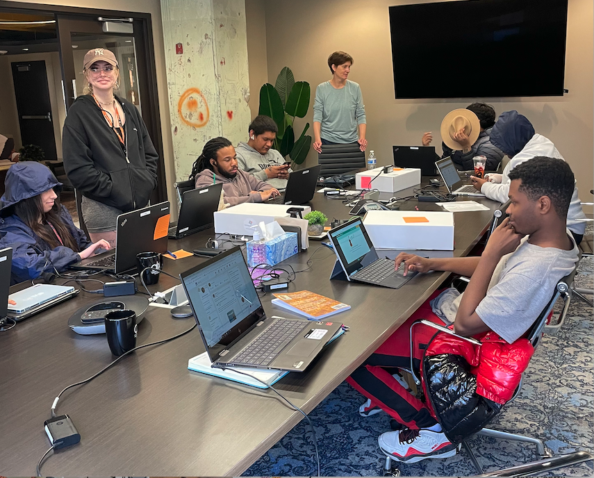 ComputerCORE's tweet photo. Computer CORE is happy to be partnering with Alexandria Seaport Foundation. As these young people have joined us for Friday open office hours. #seaportfoundation #computercore #digitalequity #alxcommunity #computerdonations https://t.co/khQCyTBRUB