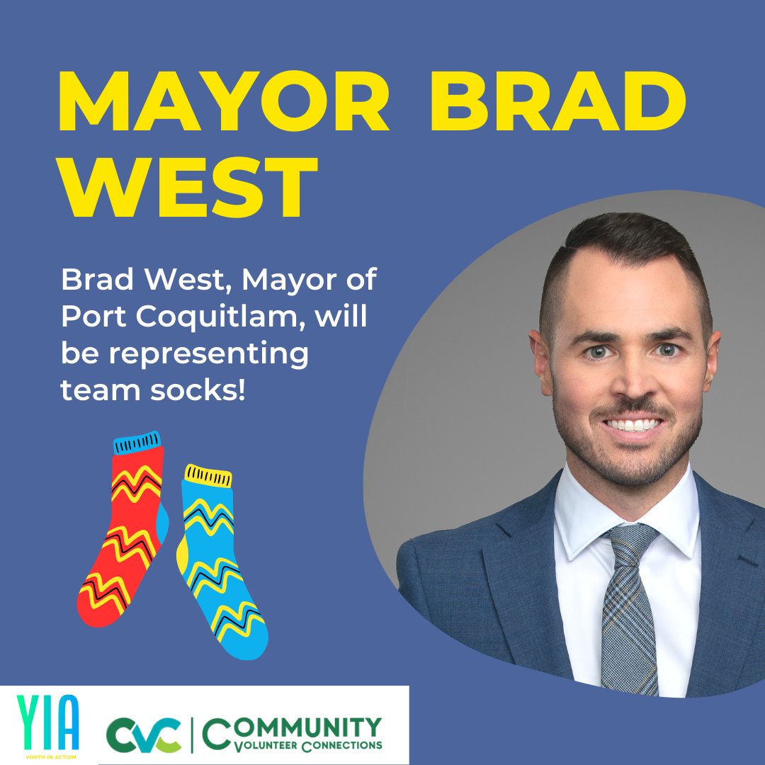 Youth_1n_Action's tweet photo. Brad West @BradWestPoCo, mayor of @cityofpoco, will represent team socks in our donation drive and will take a pie on the face if this is the item we get the most!!!😮😁

#yiaBC #volunteer #youth #bc #portcoquitlam #donation #donationdrive #pieintheface #secretguest #mayor https://t.co/Y70mbhfTkh