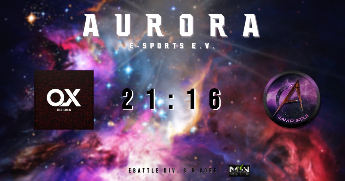 AuroraEsport_eV's tweet photo. Zum Seasonende musste sich Purple leider mit 16:21 gegen Quiix geschlagen geben.
Purple beendet die Liga 3 B auf Platz 4 und startet somit in der kommenden Season wieder in der Liga 3.
Stay tuned!
#gaming #callofdutymw2 #esports #callofduty #competitive #ebattle https://t.co/rvZsMoonsq
