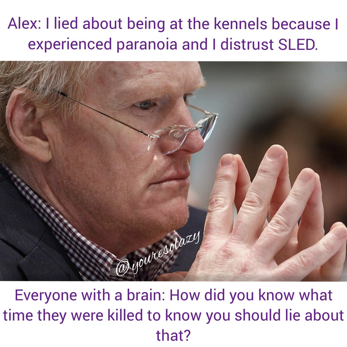 KassidyOC's tweet photo. #AlexMurdaugh #AlexMurdaughTrial #murdaughmurders #lowcountry

How did he know the time of the murders to know he needed to lie about it??? #LiarLiar https://t.co/vLAlfl7cU7