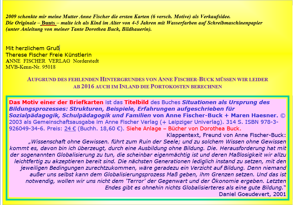 fischernorders2's tweet photo. #AnneFischerBuck mit #FranzFischerPhilosoph als #autorin für #bildung #philosophie #sozialpädagogik #kleinkind-#psychologie #fachbuch #biographie-n + #praxis #universität #fachhochschule #fachschule #bücher #verlag #buchhandlung #verkauf Norderstedt
https://t.co/f0QUrafAfH https://t.co/QnXffQwAy7