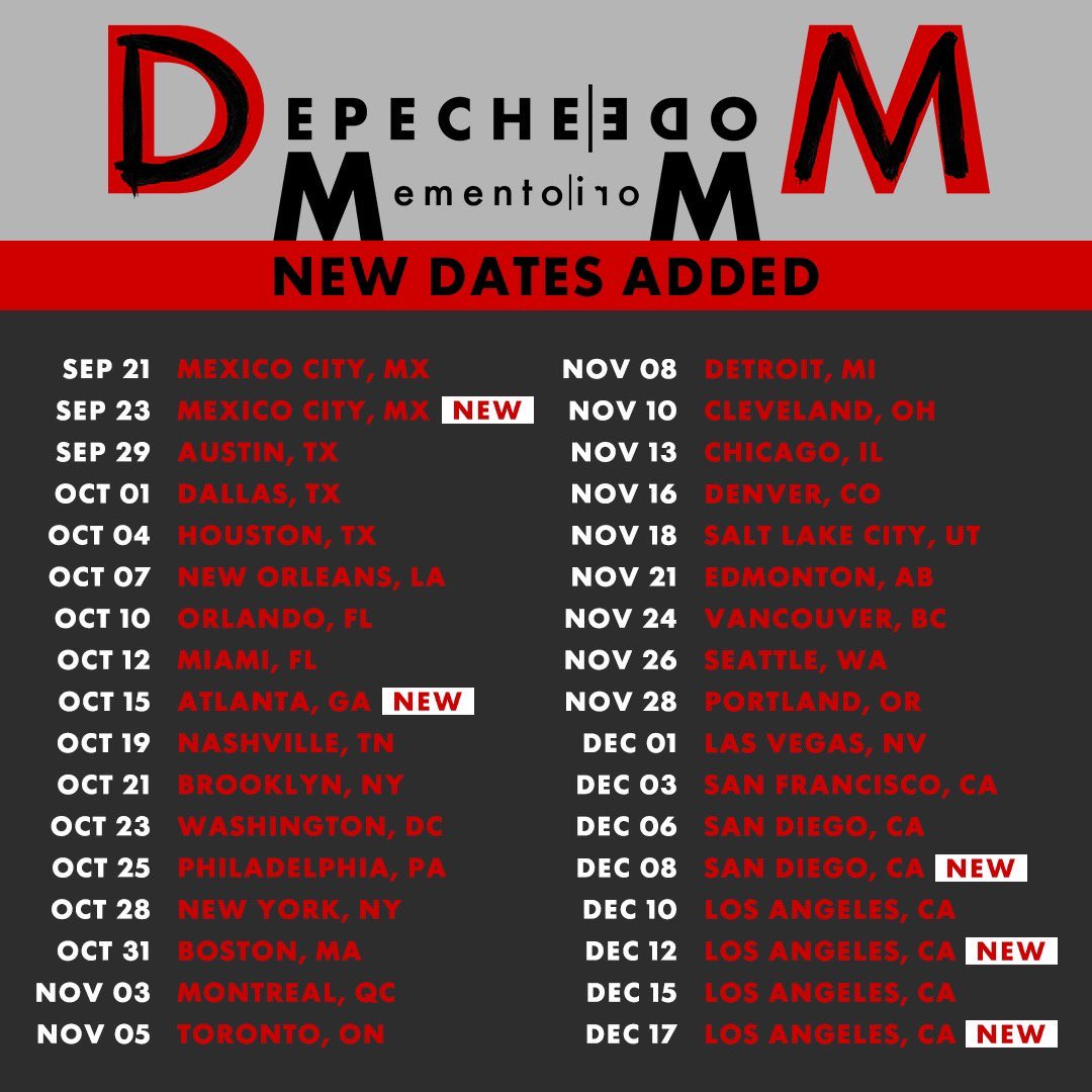 Depeche Mode / HOME on Twitter "RT PeterToo DepecheMode adds four