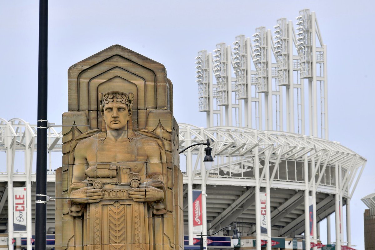 Cleveland Guardians
Passengers crossing the Hope Memorial Bridge cannot miss the “Guardians of Traffic” – 8 monolithic structures that stand sentinel over both ends of the bridge. Each holds a different mode of transportation or at least transportation as we knew it in `30s. https://t.co/5Ox8AsJiOp