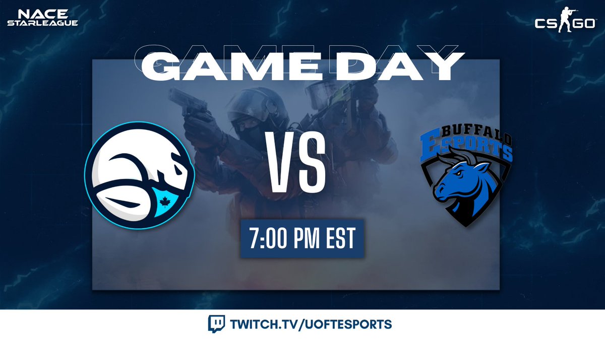 Big day for UofT CSGO! Varsity takes on <a href="/nyu_esports/">Esports @ NYU</a> while JVM plays @UBuffaloEsports.

Varsity will be streamed live at twitch.tv/uoftesports. See you at 7pm!
