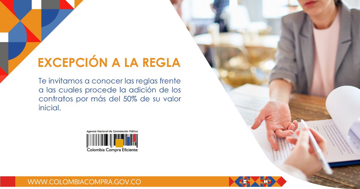 colombiacompra's tweet photo. #Relatoria|Excepcionalmente, los contratos de obra y los contratos de interventoría pueden adicionarse por más del 50% de su valor inicial si se está frente a alguno de los eventos descritos en el concepto C-824 de 2022”.
Conoce el concepto aquí: https://t.co/i0DsJHVnEc https://t.co/RWUnkhz1or