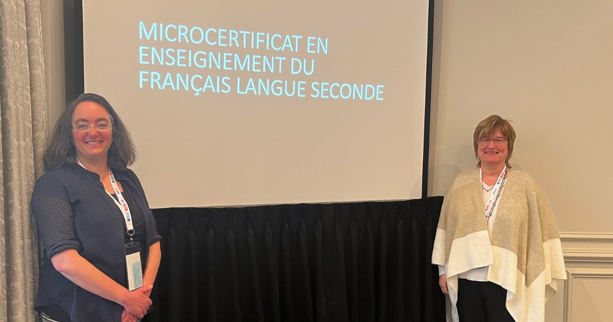 LangCanada's tweet photo. Super intéressant de découvrir la #microcertification en #enseignement du #français #langue #seconde #fls développée par le @CCNBOfficiel ce matin à #LCCONF2023. Le programme sera lancé officiellement en septembre 2023! https://t.co/A7YWtiqM3g
