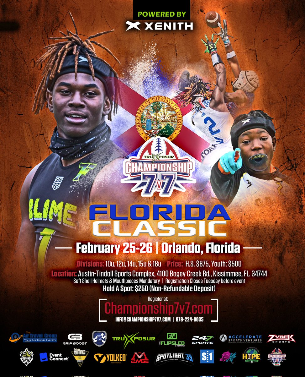 Florida We Here 🏆
#FloridaClassic <a href="/AustinTindallFL/">Austin-Tindall Park</a> 
@XenithFootball <a href="/TruXposur/">TruXposur</a> <a href="/Corey_Bender/">Corey Bender</a> <a href="/sohoodie/">SoHoodie</a> <a href="/GripBoost/">Grip Boost™</a> #LosReyes <a href="/ZortsSports/">ZORTS</a> <a href="/ZybekSports/">Zybek Sports</a> <a href="/2MGE_/">𝟚𝕄 𝔾𝕣𝕚𝕕𝕚𝕣𝕠𝕟 𝔼𝕧𝕒𝕝𝕦𝕒𝕥𝕚𝕠𝕟𝕤</a> <a href="/bighitslive/">BIGHITSLIVE</a>