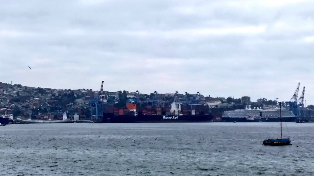 Off_Valpo's tweet photo. @Clementessg76 @Helenit30401046 @wanderino_ @oleoducto @valparaiso @edgardolazo @RedMeteoA @meteoredcl @iMetGeo @NicoleLayana @Oriettaf @tzingane @MarichiValeros2 @Meteoclick @FarosLos @BlogConexiones @ELTIEMPOCHV @Caroinfante1 @AlejandroSig @davidurra7 @AlvaroMolinaCL @CaptAndres @alexismalll @faro @nimbusmeteorol @LeanVilches @rodrigoulloasr @MondacaQuilpue @EspinosaMeteo @EFEValparaiso @QuilpueMeteo @NickoMeteo @Marigen2008 @flashjessica @exploravalpo @SeremiCienciaC @EduardoTVT @Cenaproc_Valpo @NoticiasValpoEx @sitiodelsuceso @JimenaCaceresH_ @claualdu @kiarabetsy @PortValparaiso @VikingCruises https://t.co/dRBMPw5mx4 crucero de pasajeros @Oosterdam 🇳🇱(NL) atracado en @TPS_Valparaiso junto al portacontenedores @Manzanillo @Express 🇲🇭(MH) y el frigorífico @Cool_Royal 🇧🇸(BS) cielo cubierto de #Stratus_Cumulus viento del #NW 09 Nd (17 km/h) pres. atm. 1018 hPa temp. 17°C https://t.co/OM4a4Amd7Y