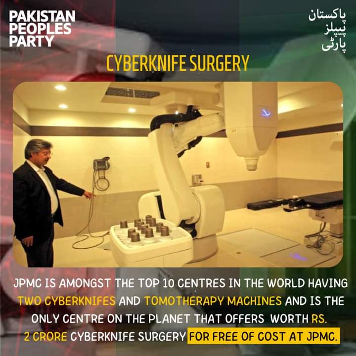 lawyerforumppp's tweet photo. #Khidmat_main_sub_say_agay_sindh_govt
#JMPC is Amongst the top 10 Gentres in the world having two CYBERKNIFES and Tomo therapy Machines and is the only center on the planet that offers worth Rs: 2 Crore CYBERKNIFE Surgery for Free of cost at #JPMC,
@BBhuttoZardari
@AzraPechuho https://t.co/W8q0F0G0ik